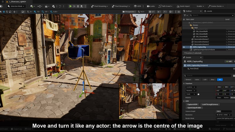 Scene to HDRI: The rig from the side