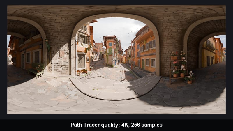 Scene to HDRI: HDRI captured with the Path Tracer
